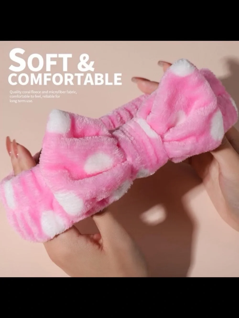 Plush Stretchy Spa/Makeup Headbands w/ Removable Bow (Bundle of 6)